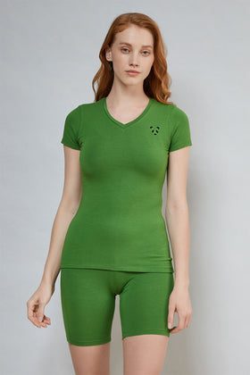 Women Bamboo V-Neck Short-Sleeve T-Shirt